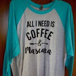 Turquoise 3/4 sleeve - coffee/mascara